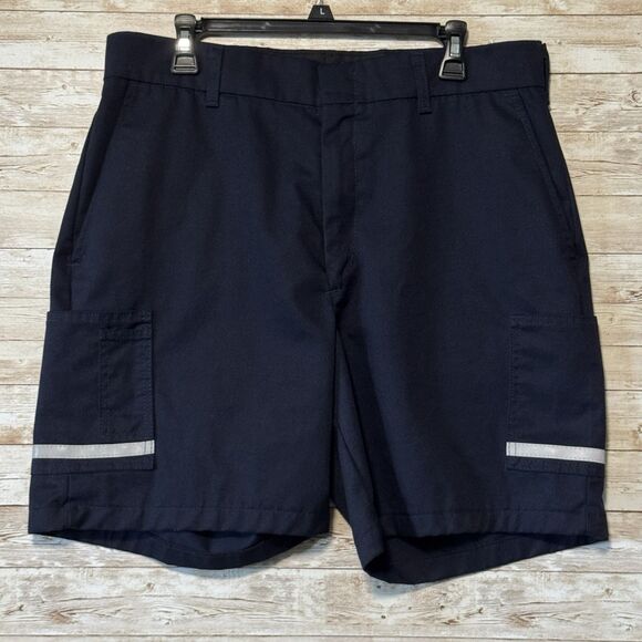 Fedex Stan Herman Employee Uniform Cargo Shorts Mens 36S - 085 Blue Reflective - Picture 1 of 10